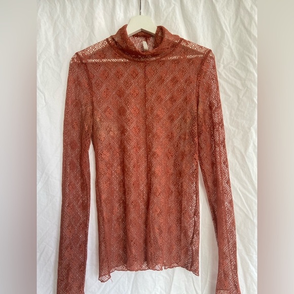 Free People Double Layer Tribeca Sweet Memories Lace Shirt Size Large - Picture 8 of 11